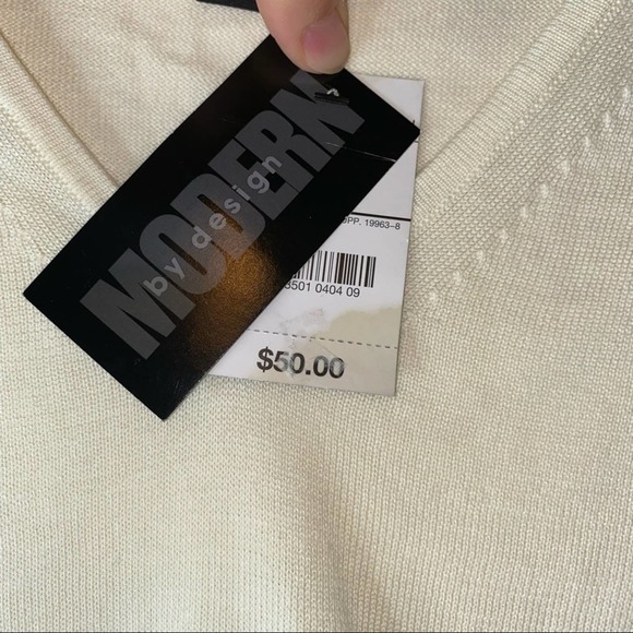 J Ferrar V-Neck Cream Pullover Sweater NEW - Picture 6 of 8